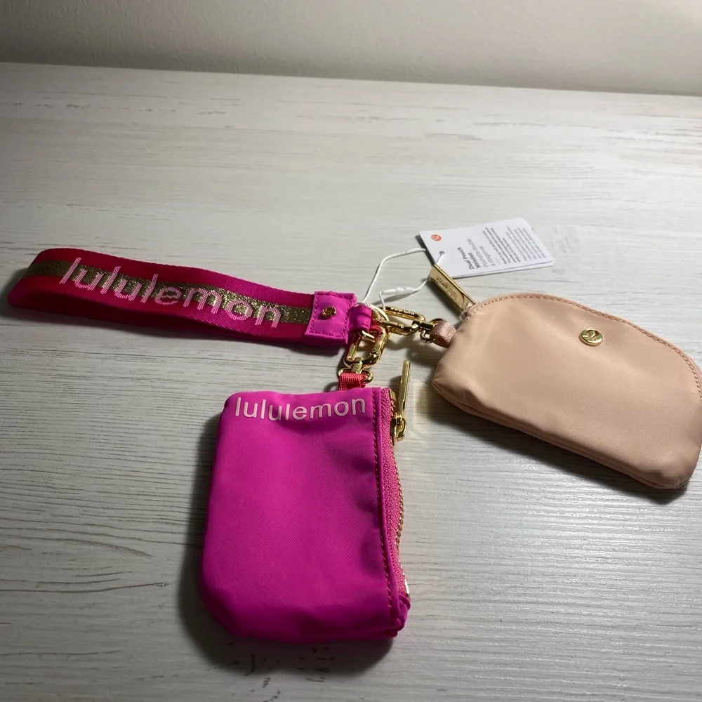 lululemon athletica Pink and Cream Key & Card Holder Set - Picture 1 of 6